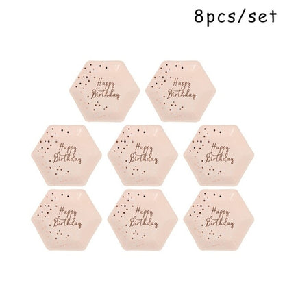 Disposable Paper Straws/Napkin/Cup/Plate Pink
