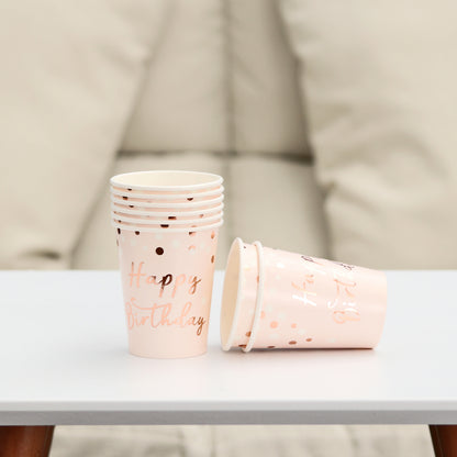 Disposable Paper Straws/Napkin/Cup/Plate Pink