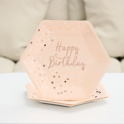Disposable Paper Straws/Napkin/Cup/Plate Pink