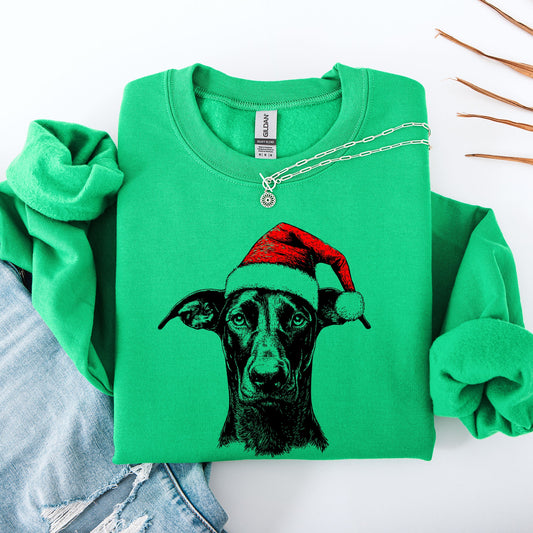 Doberman, Santa, Dog, Christmas, Dog Lover, Pet Sweatshirt