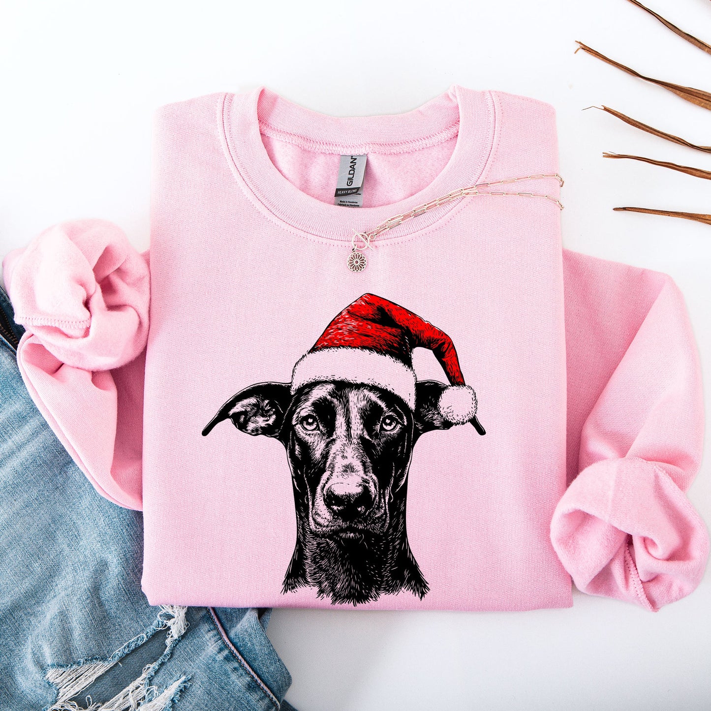 Doberman, Santa, Dog, Christmas, Dog Lover, Pet Sweatshirt