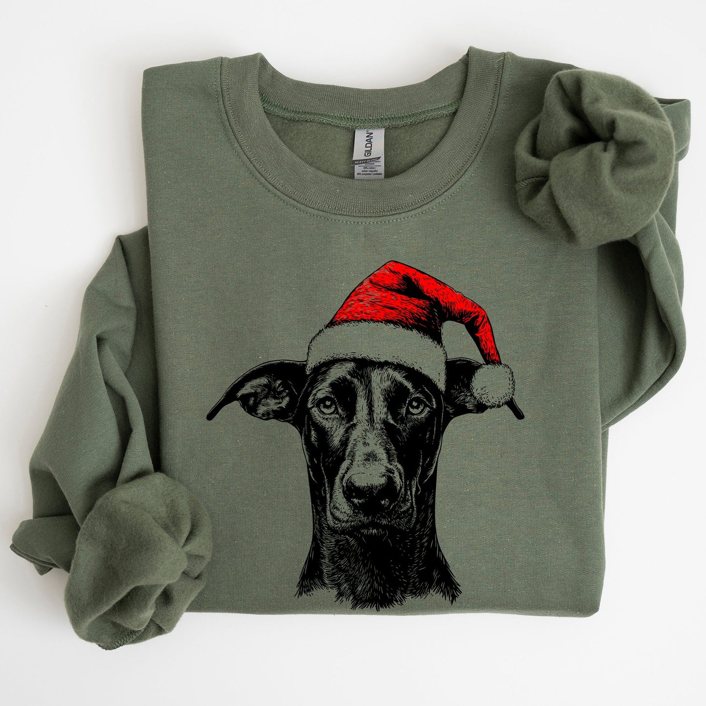 Doberman, Santa, Dog, Christmas, Dog Lover, Pet Sweatshirt