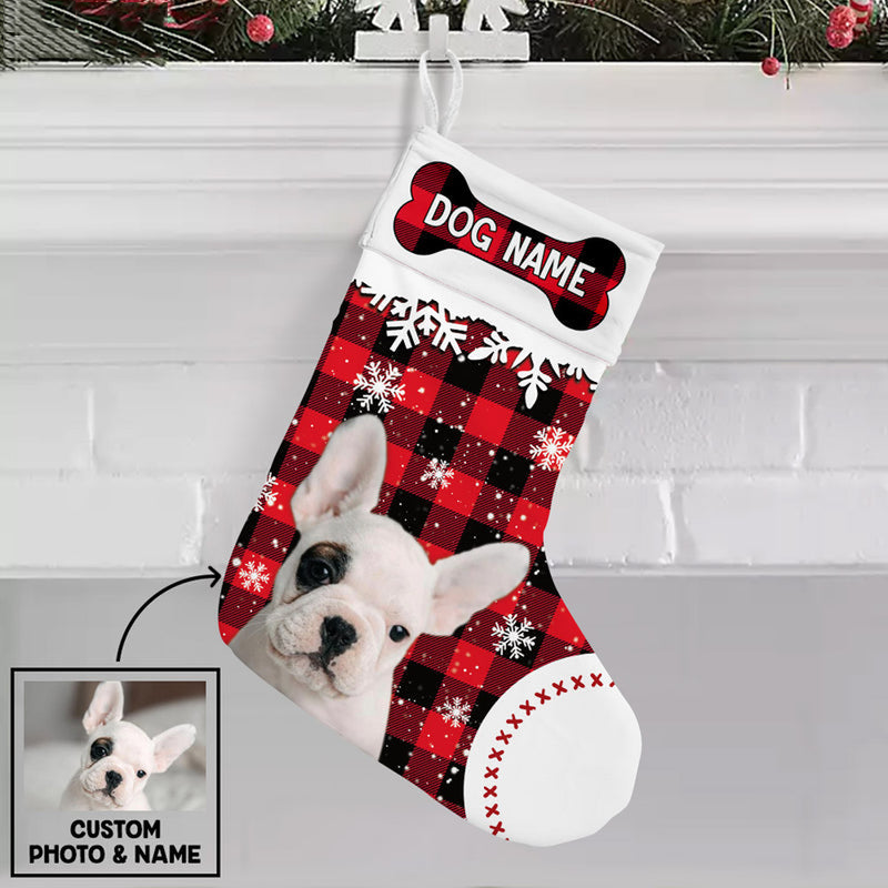 Custom Photo Dog Christmas Stocking - Personalized Custom Christmas Stocking - Gift For Dog Lovers, Pet Lovers