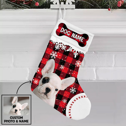 Custom Photo Dog Christmas Stocking - Personalized Custom Christmas Stocking - Gift For Dog Lovers, Pet Lovers