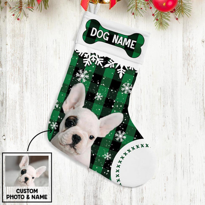 Custom Photo Dog Christmas Stocking - Personalized Custom Christmas Stocking - Gift For Dog Lovers, Pet Lovers