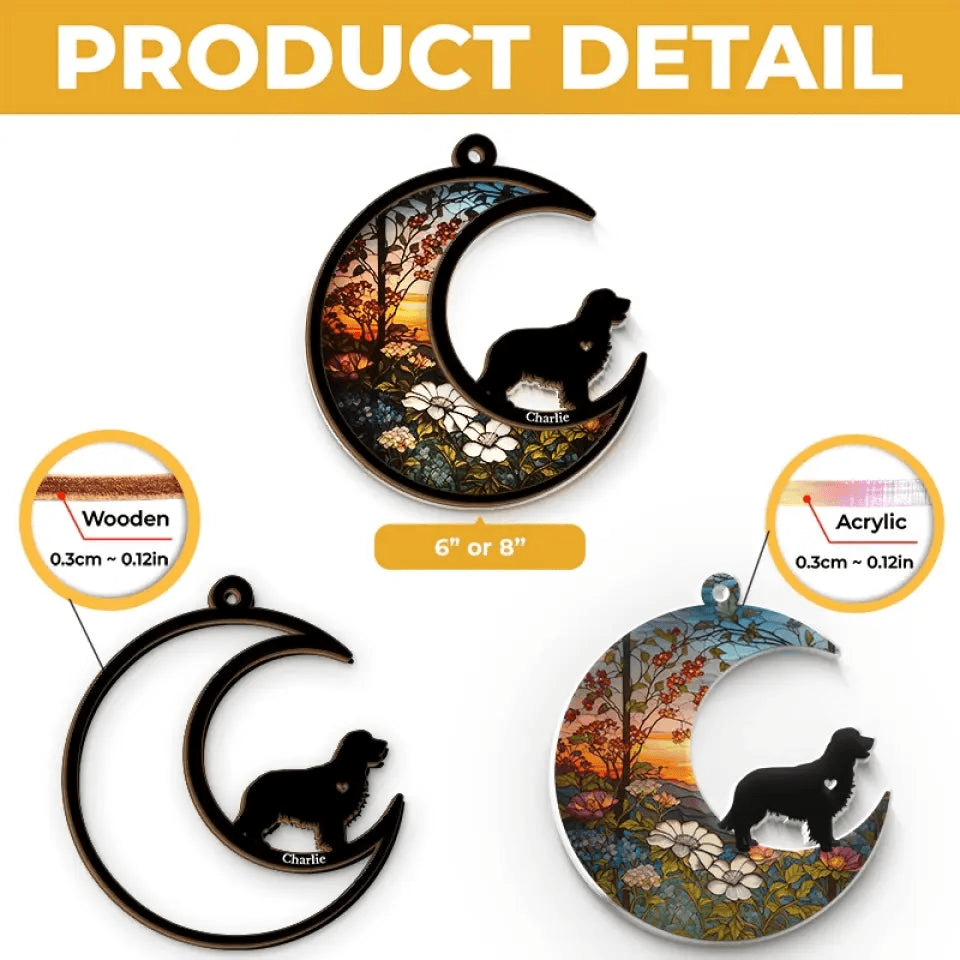 Personalized Dog Window Hanging Suncatcher Ornament - Gift for Dog Owner, Dog Lovers, Dog Mom, Dog Dad