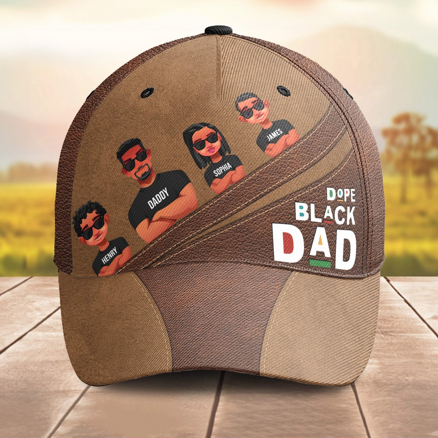 Dope Black Dad - Personalized Classic Cap - Father's Day Gift for Dad, Papa, Grandpa, Daddy, Dada
