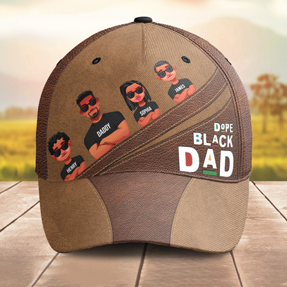 Dope Black Dad - Personalized Classic Cap - Father's Day Gift for Dad, Papa, Grandpa, Daddy, Dada