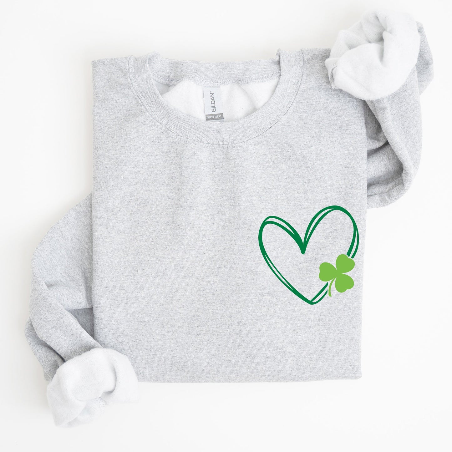 Double Heart With Shamrock, St Patrick's Day Sweatshirt