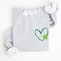 Double Heart With Shamrock, St Patrick's Day Sweatshirt