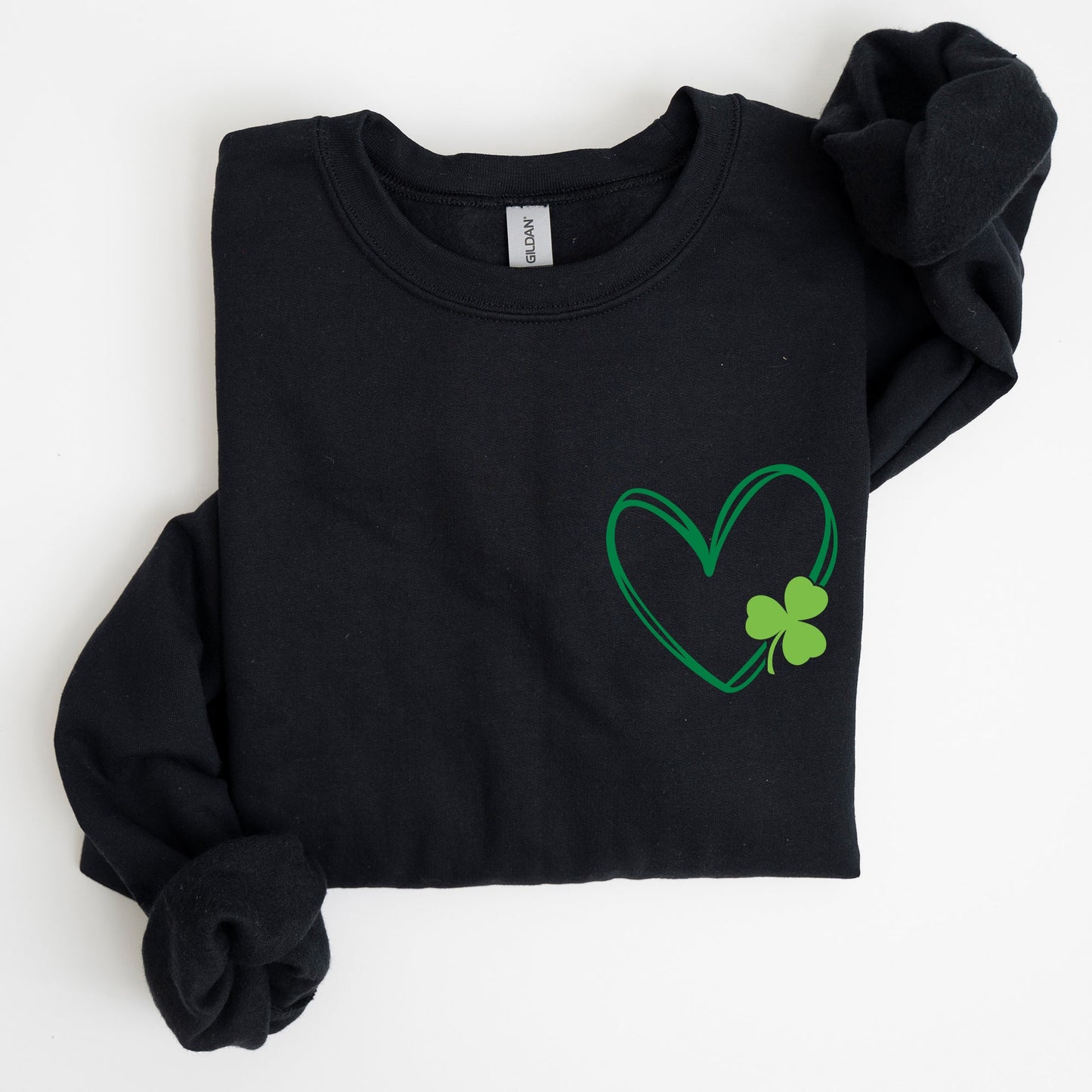 Double Heart With Shamrock, St Patrick's Day Sweatshirt