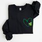 Double Heart With Shamrock, St Patrick's Day Sweatshirt