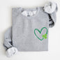 Double Heart With Shamrock, St Patrick's Day Sweatshirt