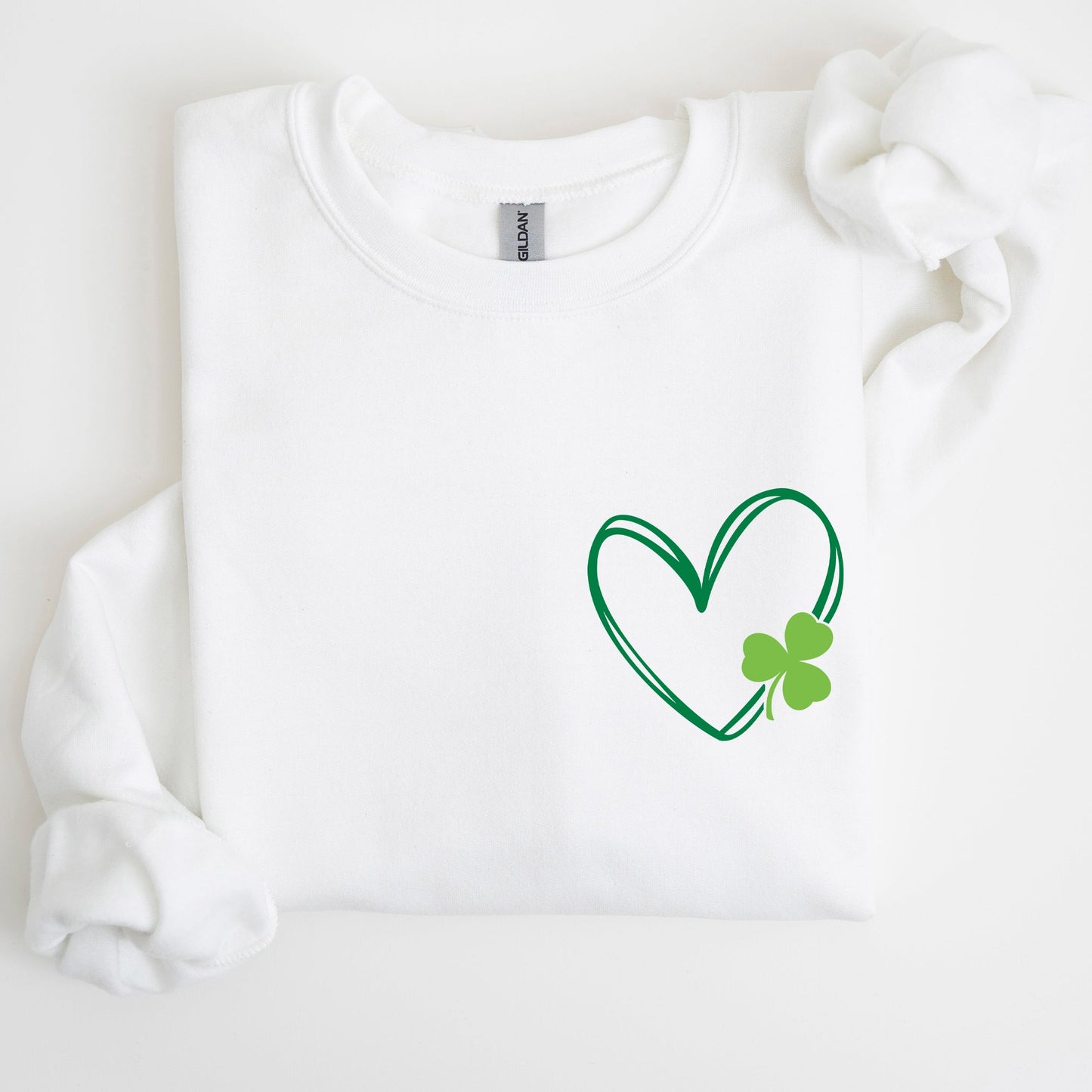 Double Heart With Shamrock, St Patrick's Day Sweatshirt