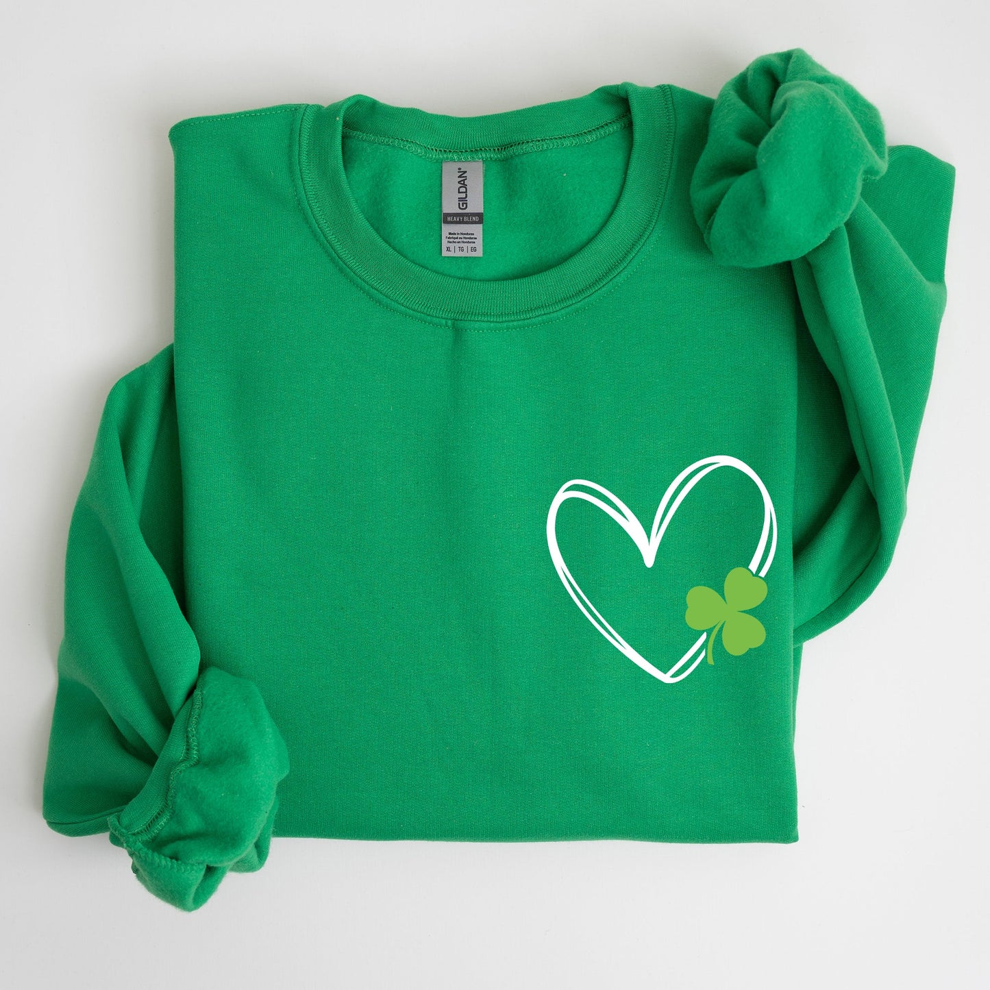 Double Heart With Shamrock, St Patrick's Day Sweatshirt