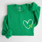 Double Heart With Shamrock, St Patrick's Day Sweatshirt