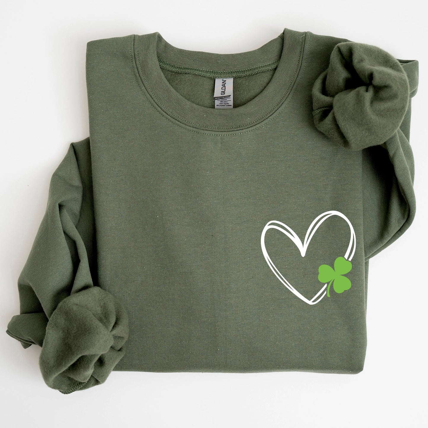 Double Heart With Shamrock, St Patrick's Day Sweatshirt