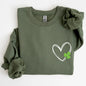 Double Heart With Shamrock, St Patrick's Day Sweatshirt