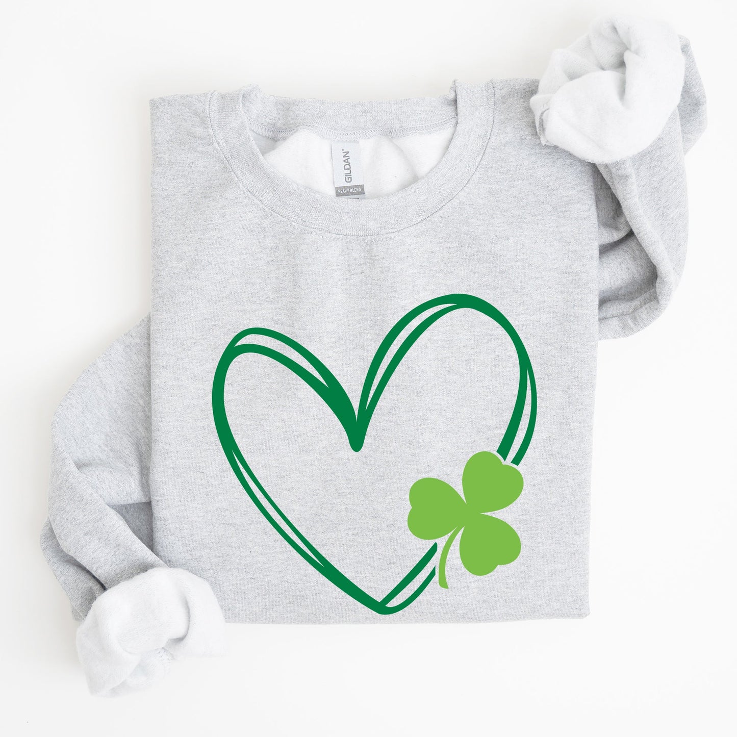 Double Heart And Shamrock St Patrick's Day Sweatshirt