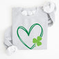 Double Heart And Shamrock St Patrick's Day Sweatshirt