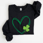 Double Heart And Shamrock St Patrick's Day Sweatshirt