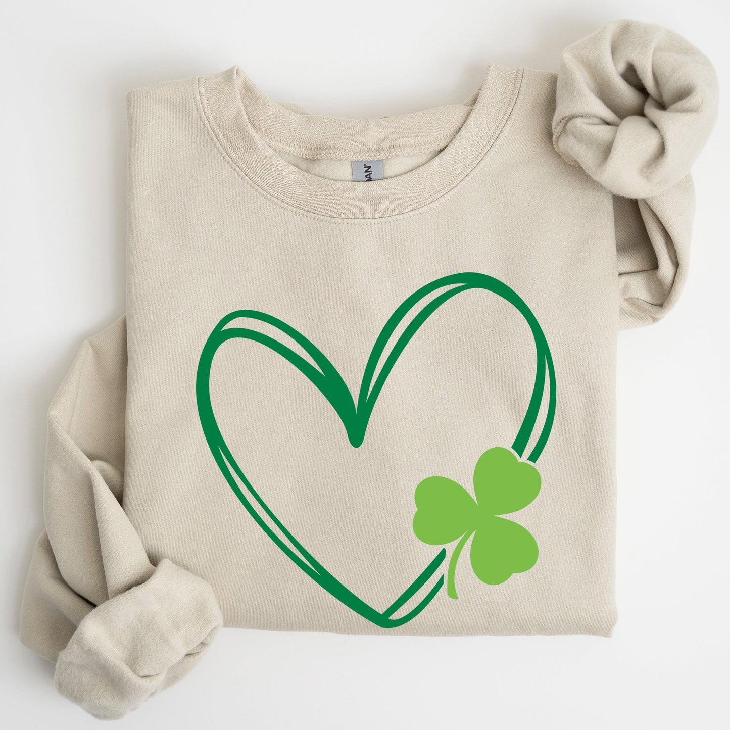 Double Heart And Shamrock St Patrick's Day Sweatshirt