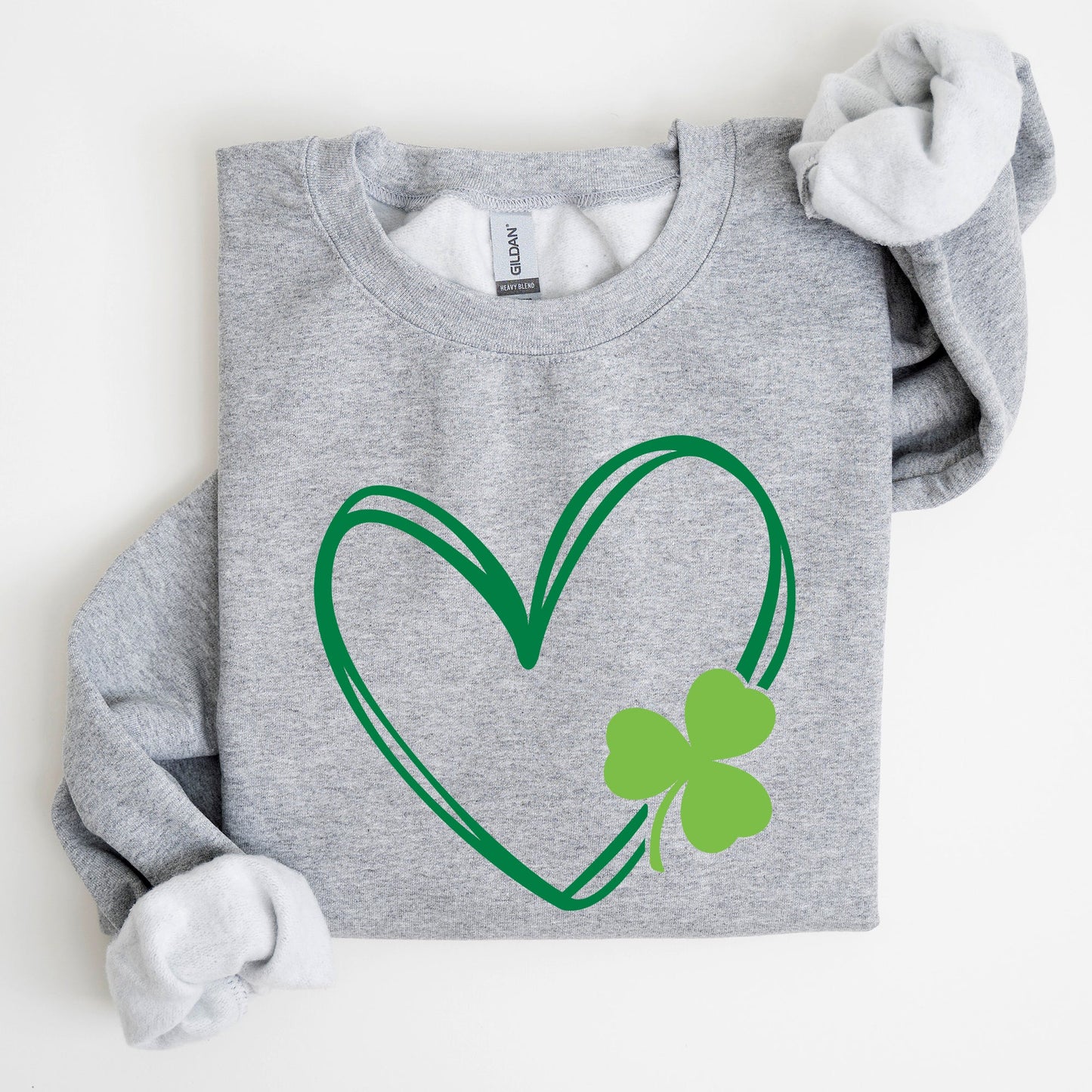 Double Heart And Shamrock St Patrick's Day Sweatshirt