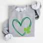 Double Heart And Shamrock St Patrick's Day Sweatshirt