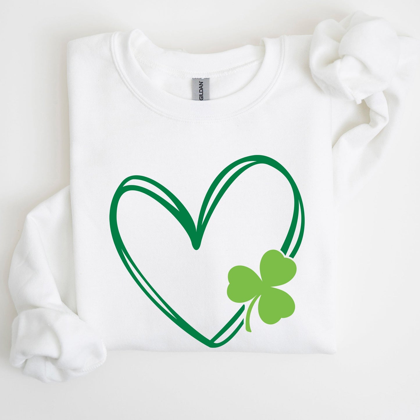 Double Heart And Shamrock St Patrick's Day Sweatshirt