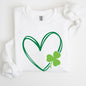 Double Heart And Shamrock St Patrick's Day Sweatshirt