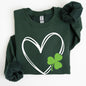 Double Heart And Shamrock St Patrick's Day Sweatshirt