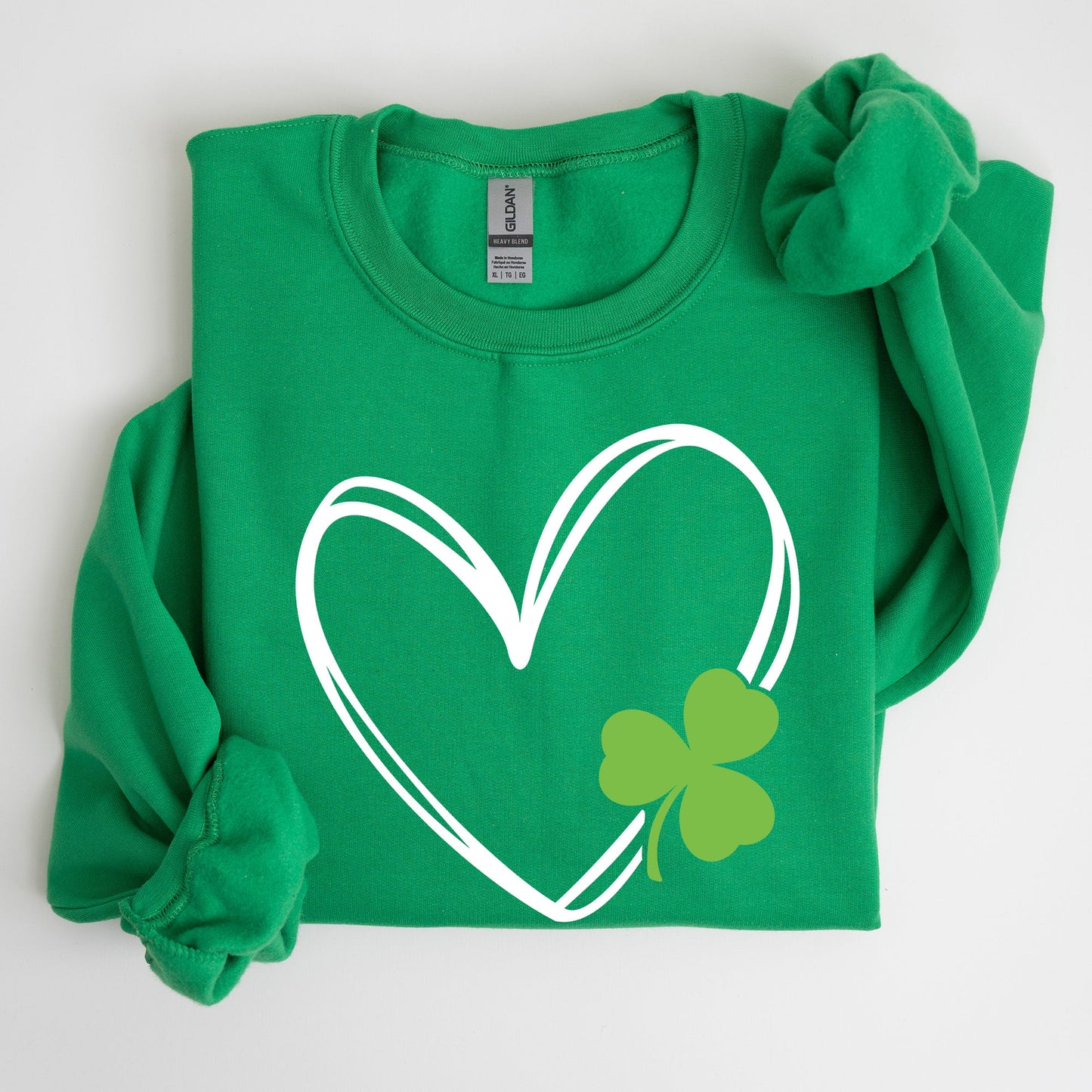 Double Heart And Shamrock St Patrick's Day Sweatshirt