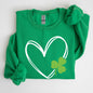 Double Heart And Shamrock St Patrick's Day Sweatshirt
