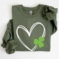 Double Heart And Shamrock St Patrick's Day Sweatshirt