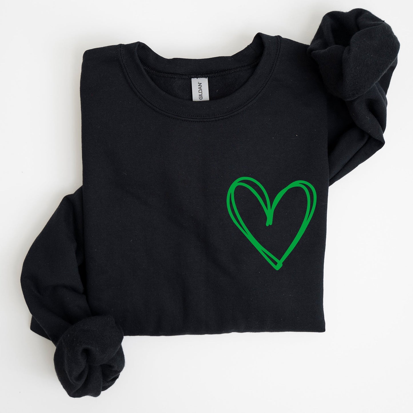 Double Heart, Pocket Print, St Patrick's Day Sweatshirt