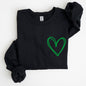 Double Heart, Pocket Print, St Patrick's Day Sweatshirt