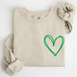 Double Heart, Pocket Print, St Patrick's Day Sweatshirt