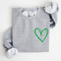 Double Heart, Pocket Print, St Patrick's Day Sweatshirt