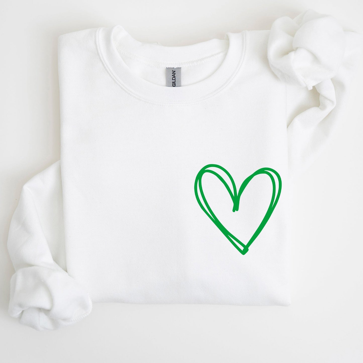 Double Heart, Pocket Print, St Patrick's Day Sweatshirt
