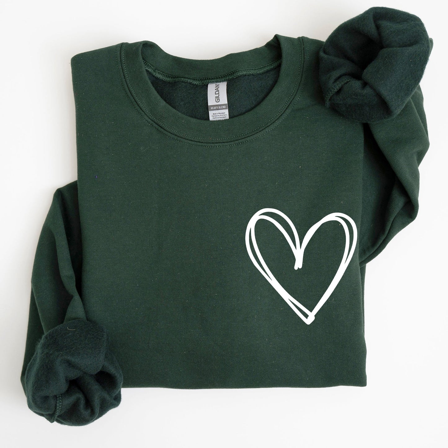 Double Heart, Pocket Print, St Patrick's Day Sweatshirt