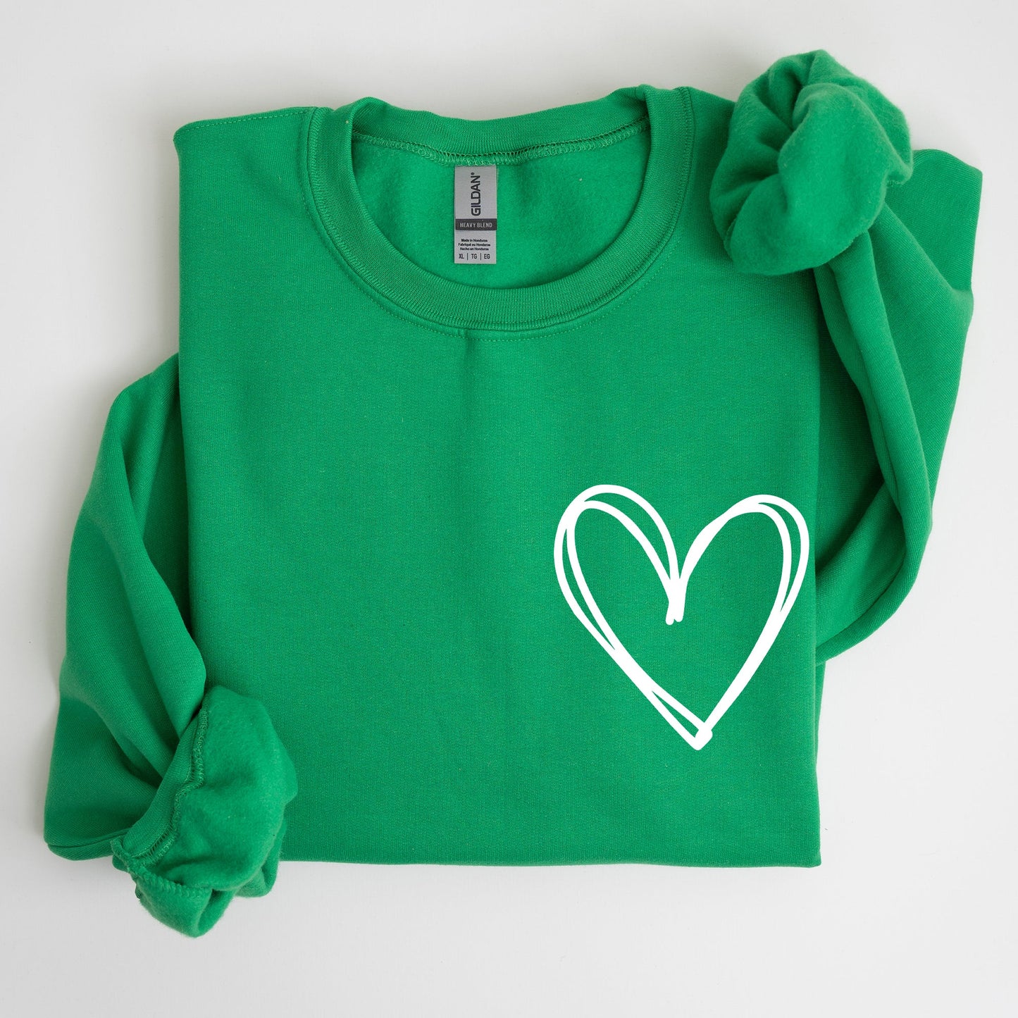 Double Heart, Pocket Print, St Patrick's Day Sweatshirt