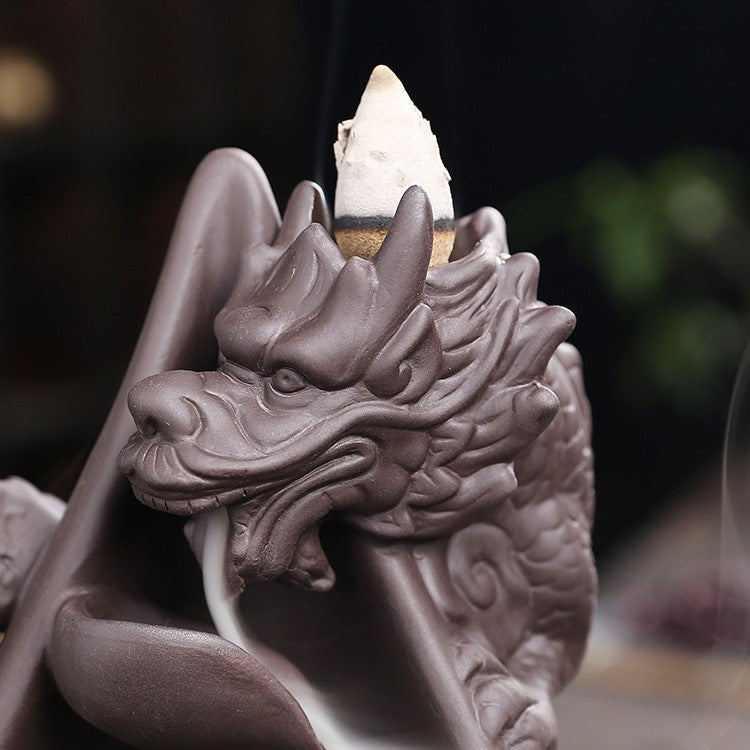 Dragon Cascading Ceramic Backflow Incense Burner