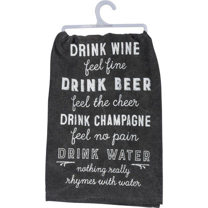 Drink Wine Feel Fine / Nothing Really Rhymes With Water Funny Snarky D