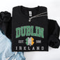 Dublin, Faux Glitter, St Patrick's Day, Shamrock, Clover, Lucky, Leprechaun Sweatshirt
