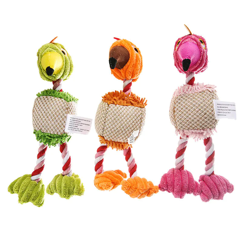 Plush Flamingo Dog Toy with Sound for Pets
