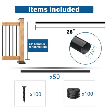Durable Hollow Deck Balusters with Screws