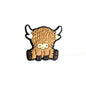 Highland Cow Straw Topper black white
