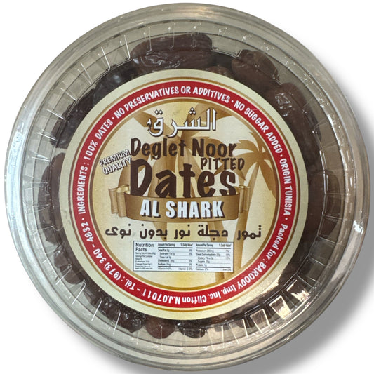 Al Shark Deglet Noor Pitted Dates - 100% Naturally Sweet Dates, Nutrient-Rich, Ideal for Snacking and Baking