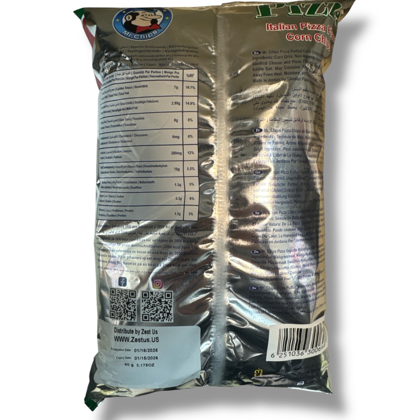 Mr. Chips Pizza Chips - Crunchy Gourmet Snack, Perfect For Pizza Lovers, 5 Oz Bag