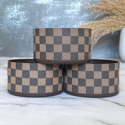 Brown Checkers Tumbler Boot -fits 20-40oz NEW!